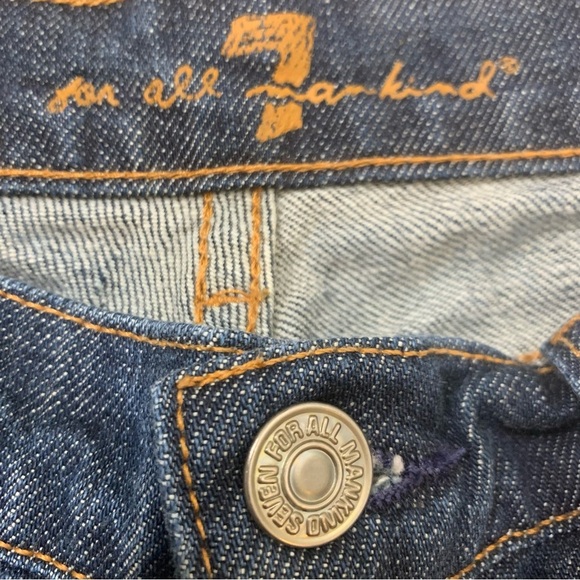 7 FOR ALL MANKIND The Stretch Flare Wide Leg Jeans With Pockets Blue Size 27 - Picture 10 of 12